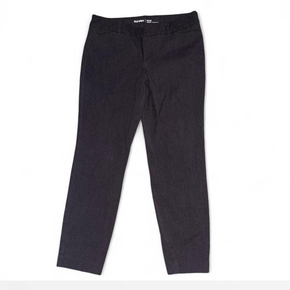 Old Navy Pixie Pants Mid Rise Ankle Black Gray Size 8 Work Office